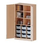 ErgoTray Schrank, 3reihig, 5 OH, zweitürig, mit 9 hohen Boxen, B/H/T 104,5x190x50cm 